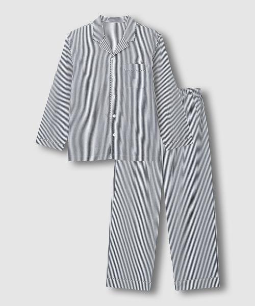 

[JAJU] Men s Cotton Stretch Full-Length Pajama Set [Shipped from Korea] 100% Authentic Dark Navy - XXL