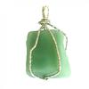 Rough Stone Pendant In Green Aventurine Wrap + Chain