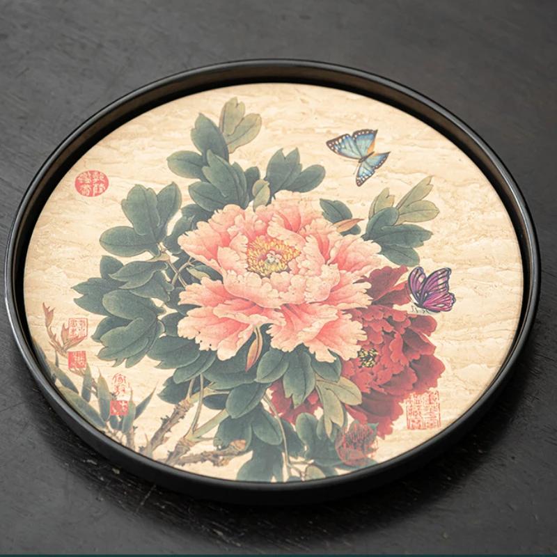Chinese Creative Tea Tray Retro Water Absorption Serving Coffee Trays Gongfu Kung Fu Teacups Holder Household Teaware Tea Table