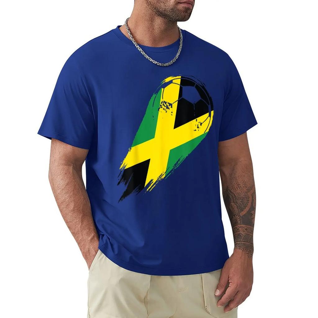 Soccer With Flag Of Jamaica T-shirt Aesthetic clothing vintage clothes fruit of the loom t shirts