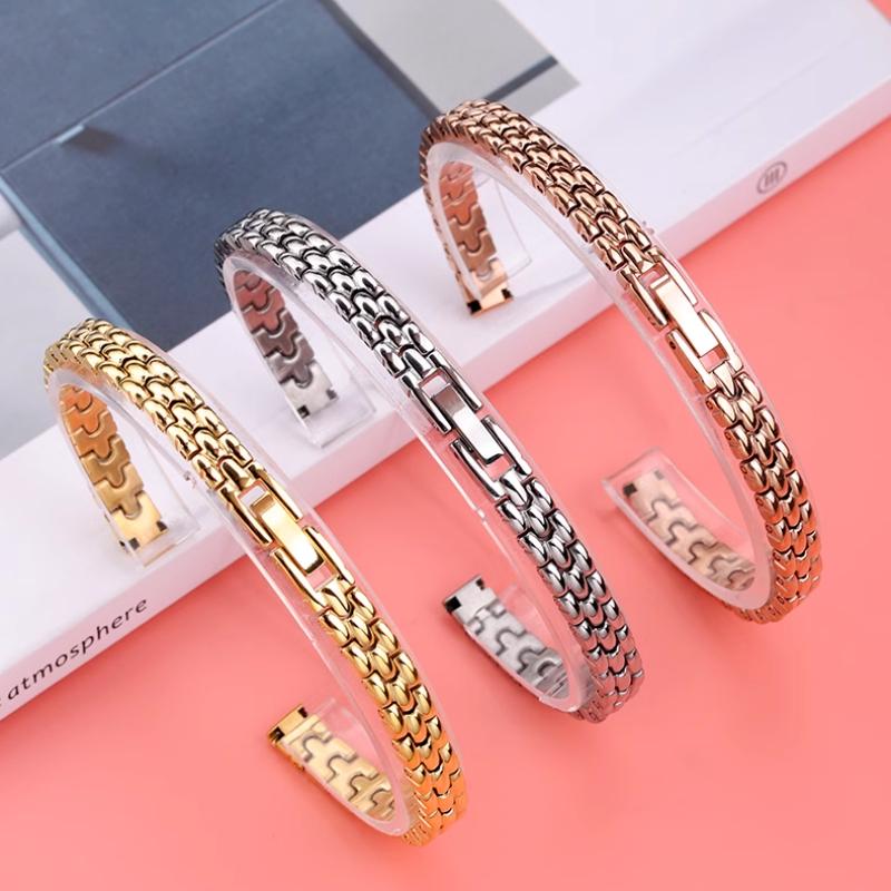 6mm 8mm 10mm 12mm 14mm 16mm Lucido Donna Piccola Taglia Cinturino Universale Acciaio Inossidabile moda Cinturino per Orologio Donna oro rosa Bracciale