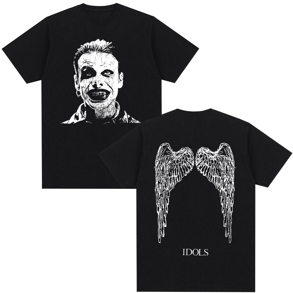 Yungblud IDOLS Wings Album Tshirt Mens Clothing Fashion Gothic Short Sleeves Cotton Summer Oversized ONeck T Shirt Streetwear