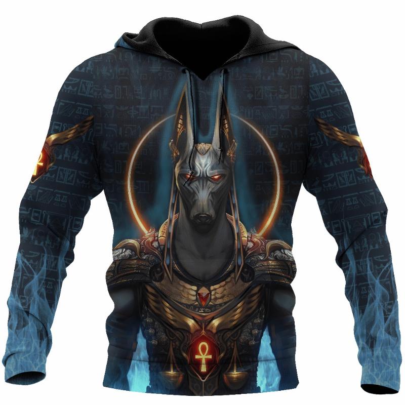 

Мужская толстовка с капюшоном Eygpt Anubis Design Hoodies 3D Print Graphic Tops Autumn Long Sleeve Streetwear Hooded Hoodie For Men Clothes S