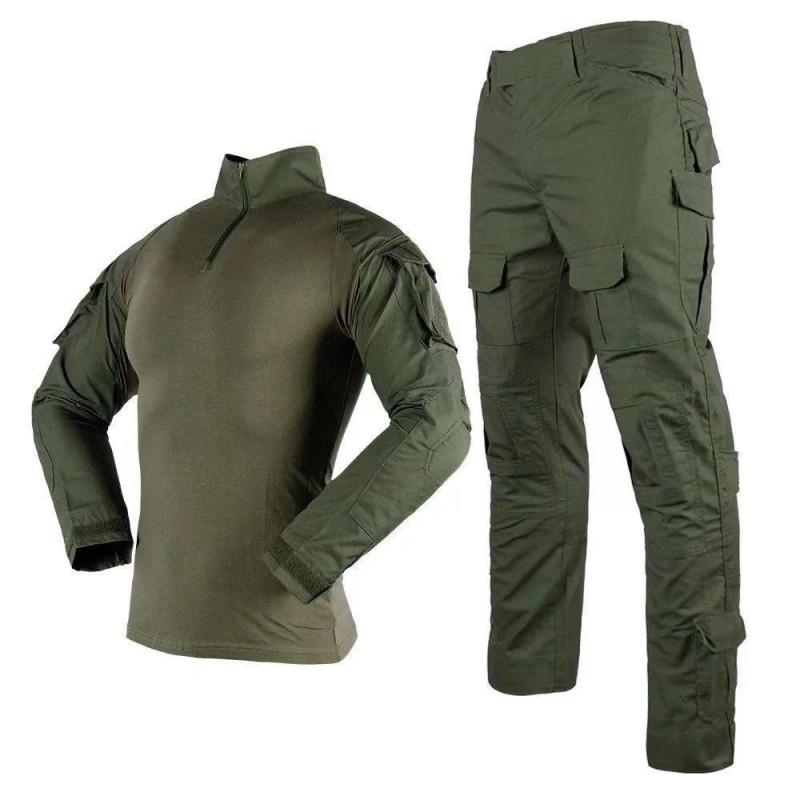 Herren Taktisches Camouflage Kampfanzug Set Langarm Militärstil Outdoor Trainingsanzug