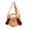 Gestrickte Hund-Cartoon-Umhängetasche mit großen Ohren und Handytasche für den täglichen Gebrauch