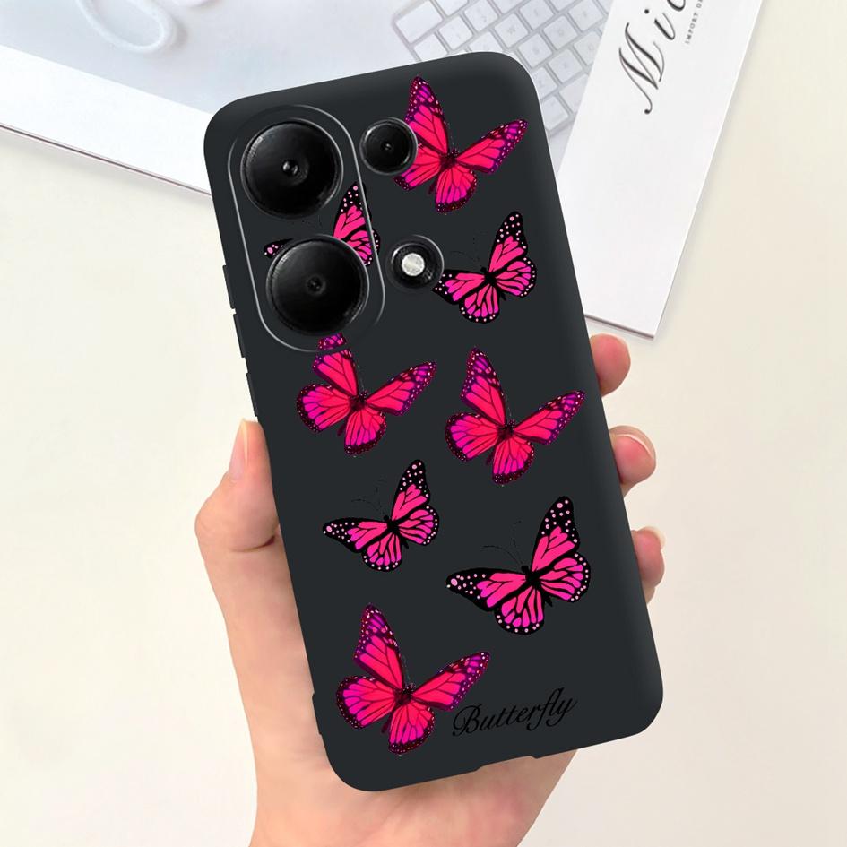 For Xiaomi Redmi Note 13 Pro 4G 2024 Case Cute Love Heart Cactus Soft Matte TPU Cover For Xiaomi Poco M6 Pro 4G Note13 Pro Coque