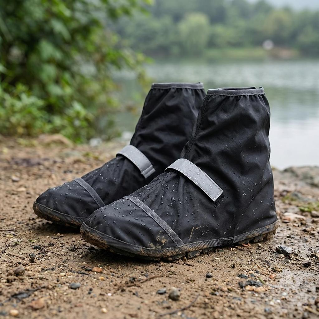 HighTop Shoe Covers with WearResistant Sole Lightweight Rain Reflective Strip