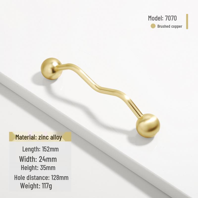 French Modern Gold Zinc Alloy Cabinet Handle
