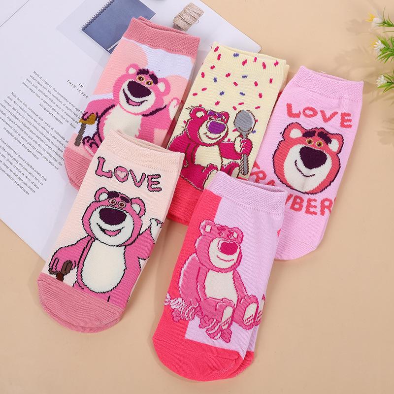 Disney 5 Pairs of Cartoon Cute Knitted Children's Socks Comfortable, Soft, Breathable, Fashionable and Versatile Socks for Daily Sports