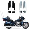 Kit de Acessórios de Acabamento Defletores de Vento Deslizantes Cromados Pretos para Lower Leg da Suspensão Dianteira para Harley Davidson Touring Electra Street Glide Road King