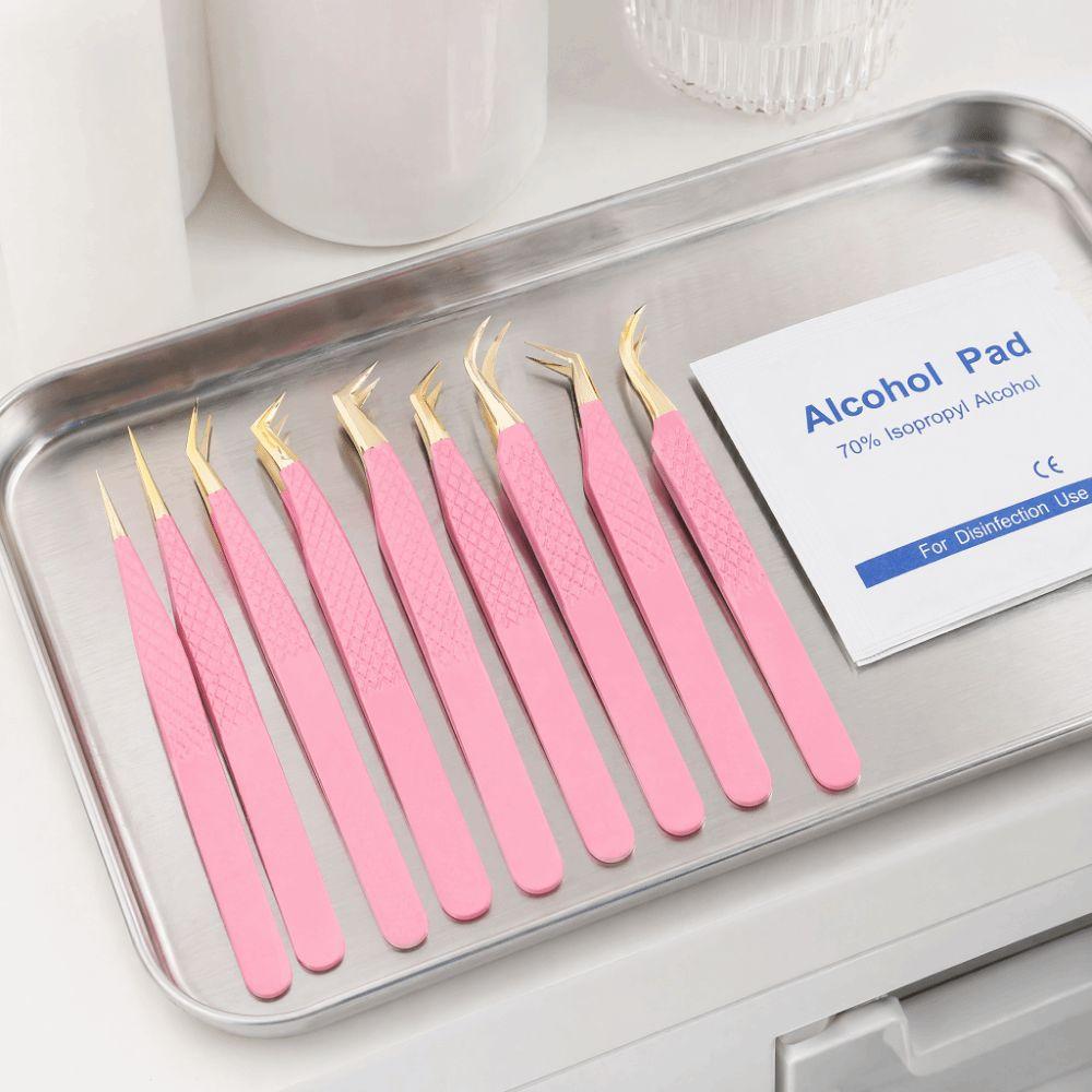 Stainless Steel Eyelash Extension Tweezer Anti-static Makeup Tool Professional Fiber Tip Women