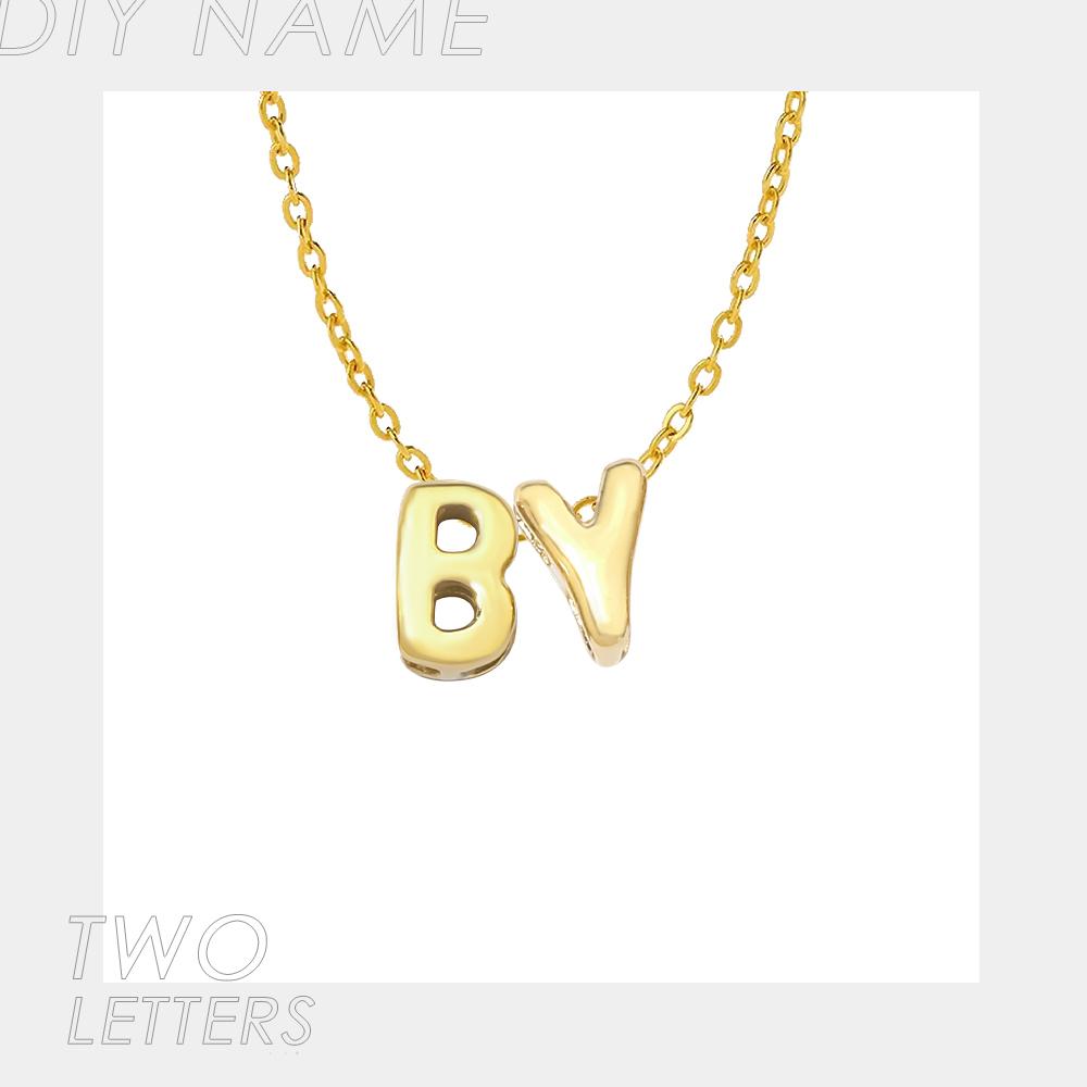EMANCO Women's Name Necklace Gold-plated 3D Bubble Letter Customized High-end Jewelry New Year Gift for Her