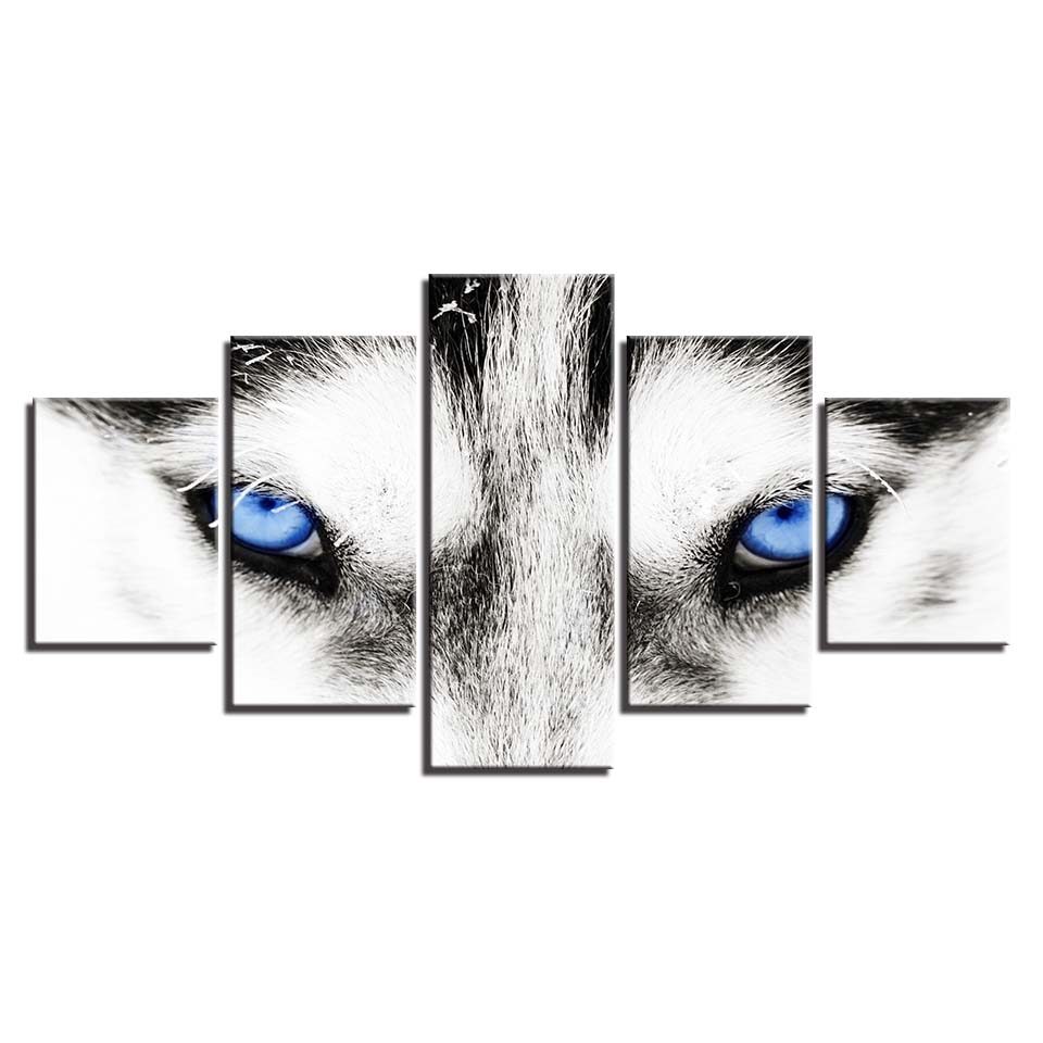 

HD Принты Холст Картина Украшение Дома Для Гостиной 5 Штук Синие Глаза Настенное Искусство Модульные Картины Произведение Искусства Креативные Постеры Без Рамки 30x40cm*2 30x60cm*2 30x80cm*1 No Frame