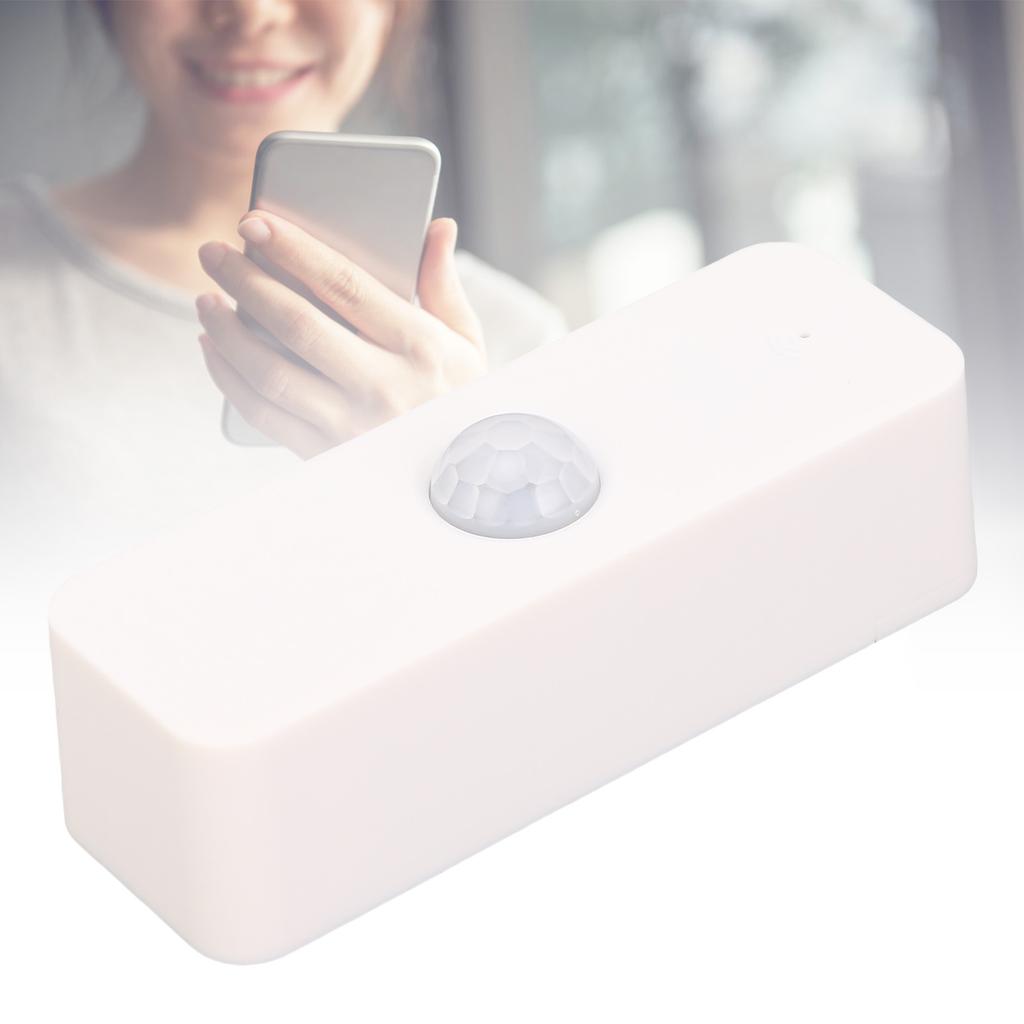 Smart Motion Sensor Compatible Wireless APP Remote Control Home Security System Motion Detector for Smart Lights and Home Automation ABS White 6m Ran