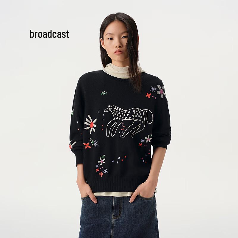Broadcast Women's Jacquard Wool Pullover Sweater