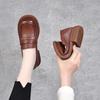 Women's Single Shoes Round Head Flat Bottom Small Leather Shoes Spring New First Layer Cowhide Basic Soft Leather Women's Shoes