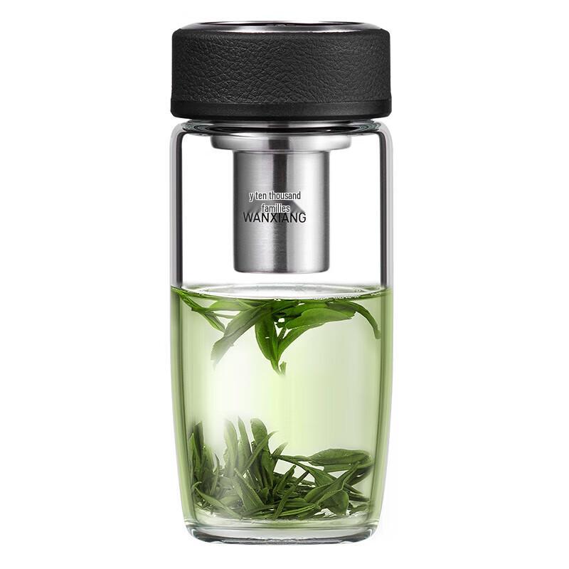 Wanxiang U17 Classic Leather Pattern Glass Tea Cup