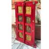 Rustic Red Jharokha Window: Indian Heritage Wall Decor