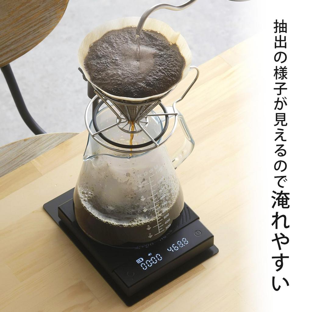 KOGU Coffee Kogu Adjustable Height Dripper Stand, Flat [Made In Japan], Fits Servers and Scales, Compatible with Drip Bags, Movable, Hand Drip Brewer