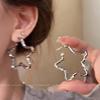 Niche Cold Wind Bump Irregular Five-pointed Star Earrings Women's 111 Silver Needle High-end Earrings Temperament Earrings
