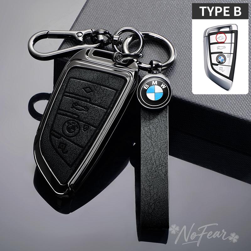 BBKU7 Leather Car Key Case Protective Shell for BMW X1 X3 X5 X6 X7 1 3 5 6 7 Series G20 G30 G11 F15 F16 G01 G02 F48 Car stickers