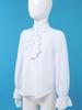 Boys Renaissance Shirt Long Sleeve Turndown Collar Ruffle Lace Cuffs Button Front Solid Color Costume Top for Historical Events