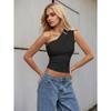 2026 Hot-selling Hot-selling Women's Sexy One-shoulder T-shirt Spring and Summer New Slant Collar Off-shoulder Pure Lust Top