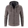 Men  Knitted Sweater Sweater Hooded Hood Zipper Cardigan