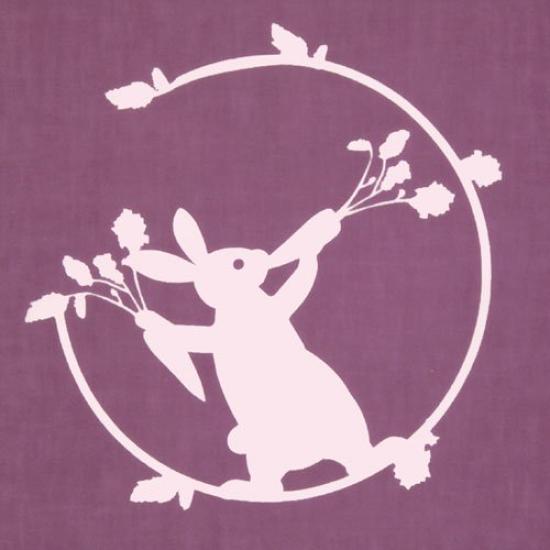 Dyeing Anbo Tenugui and Authentic Dyed Cotton Made in 35cm x 100cm "Rabbit Carrot, Purple" 100% Tokuoka, Japan,