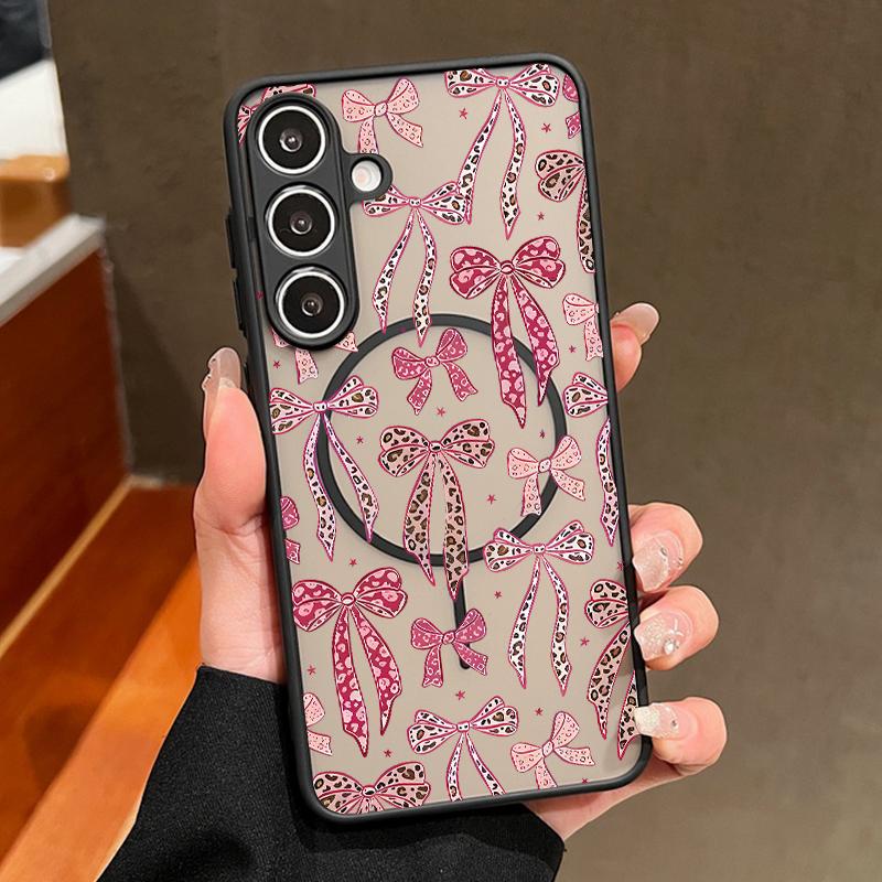 Colorful Bowknots Pattern Case For Samsung Galaxy S26 Ultra S25 Edge S24 Plus S23 S22 S21 FE Magnetic For Magsafe Matte Cover