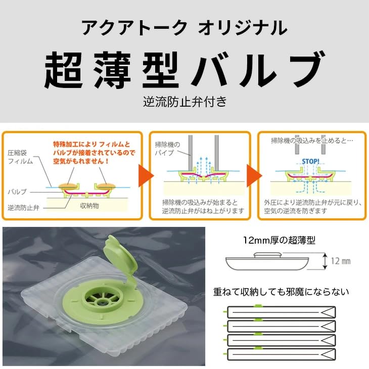 Clothes Compression Bags with Hangers Valve Type Compression Bags for Vacuum Cleaner Made In 3D Ishizaki Materials (2-pack) / Clothes, Compatible,