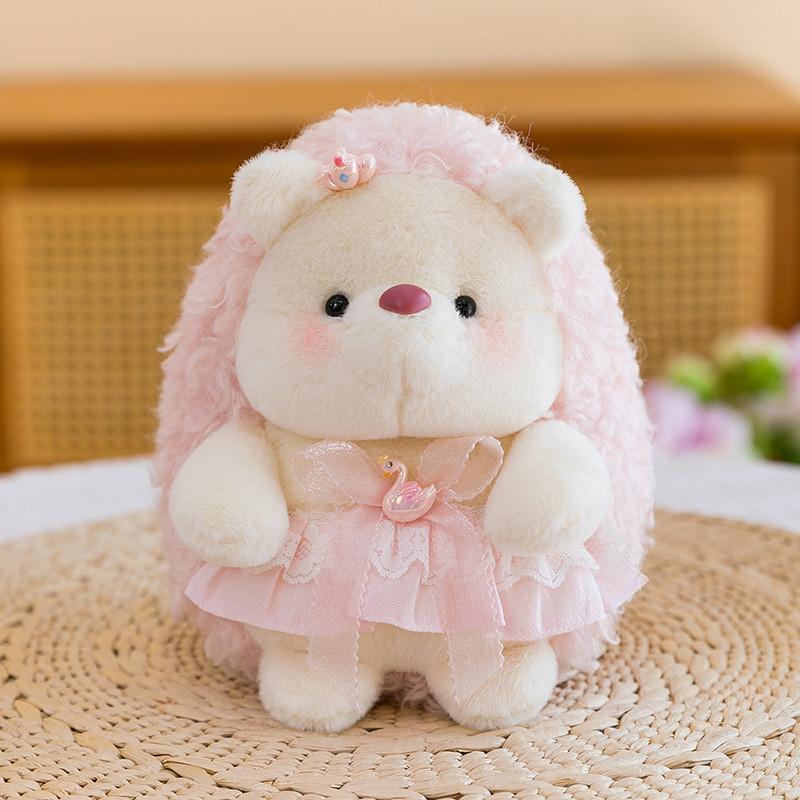 Plush Hedgehog Stuffed Animal Toy With Granulated Filling For Kids And Babies