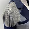 Rhinestone Shoulder Tassel Epaulet Long Chain Brooch New Shoulder Epaulettes  Clothing Accessories