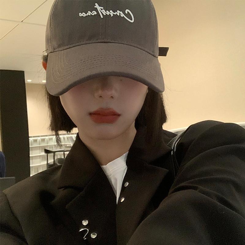 Trendy Letter Design Pink Baseball Cap For Women With Round Top And Brim Bent