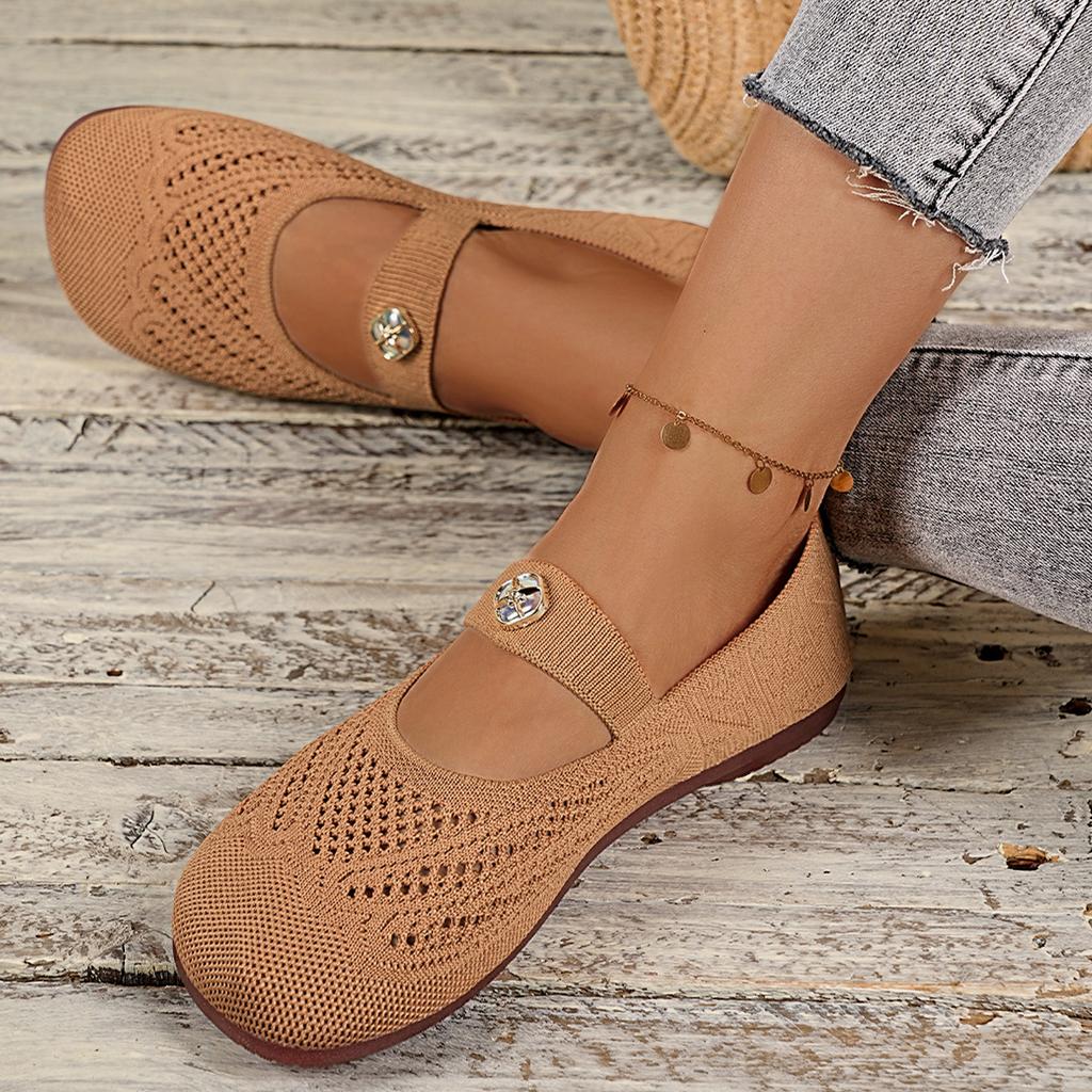 Large Size Lazy Breathable Casual Single Shoes Autumn Flat Bottom One Pedal Fly Woven Elastic Single Shoes Women