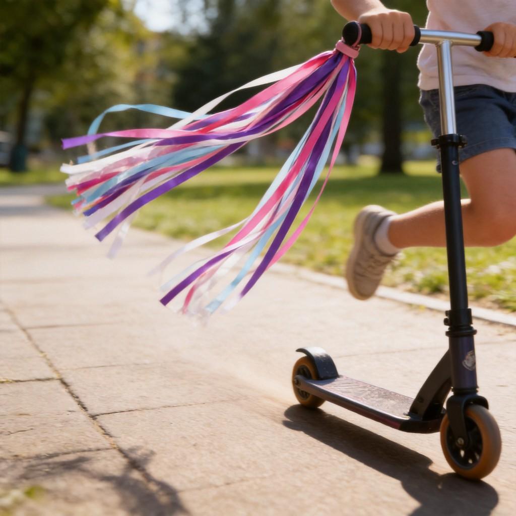 Children Skateboard Accessories With Colorful Ribbons And Bell For Safety And Decor
