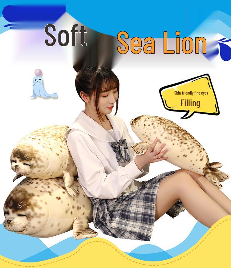 Spotted Seal Plush Toy - Large Marine Life Ragdoll Pillow