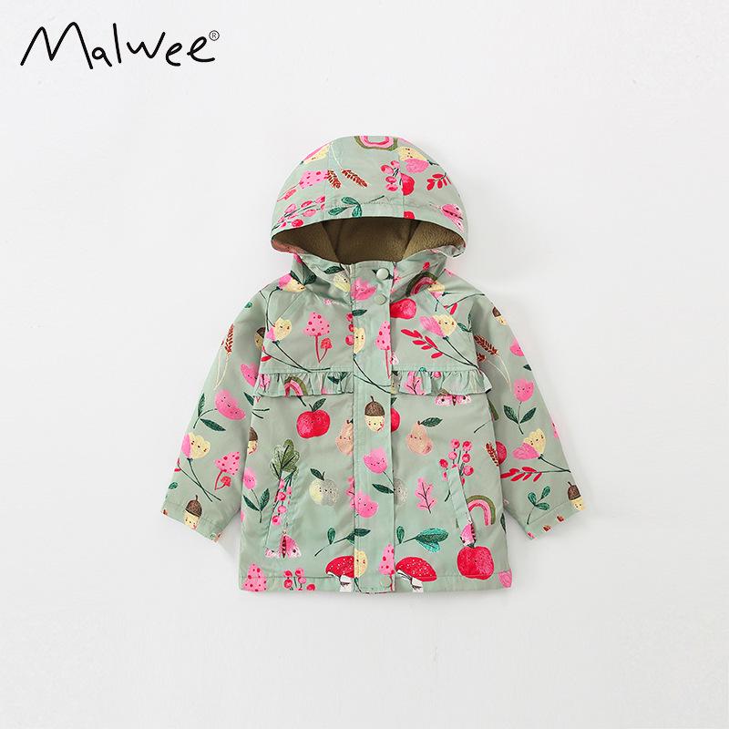

Осенние куртки Malwee: Ветровки с капюшоном в европейском и американском стиле для девочек и малышей, топы с длинными рукавами на молнии 140 cm