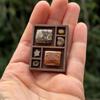 Wooden Mini Jewelry Tray 1 PCS Multi Compartments Ring Earring Trinket Organizer for Bedroom Vanity Dollhouse Decor