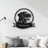 Custom Dog Portrait Metal Sign - Personalised Text Wall Art for Home Garden, Handmade Rustic Pet Lover Gift
