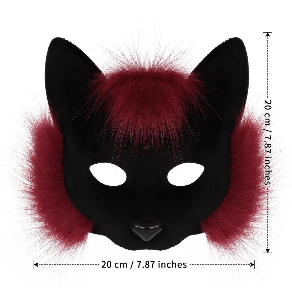 Trendy Animal Half Face Masks Fox Cat Mask Costumes Props For Halloween Cosplay Party