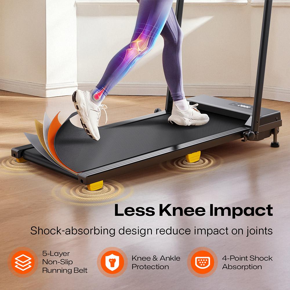 SYSURO S1L MIX Walking Pad Treadmill, 2.5HP Motor, 0.6-6.2MPH Speed, HIIT Mode, 9% Incline, 5-Layer Running Belt, <45dB Quiet, Foldable