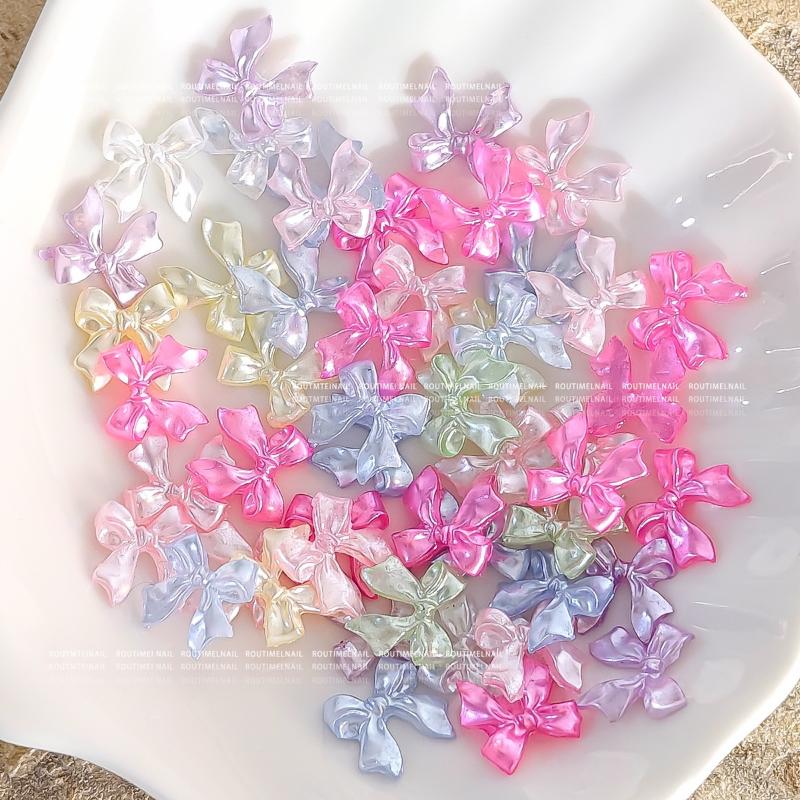 Bow Mix Nail Charms 3D Ice Translucent Multicolour Nail Decorations Accessories Nail Art Enthusiasts