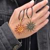 Xiaomi Vnox Sonnenanhänger Halskette für Männer Jungen, Edelstahl Sonnenstrahl Sonnenblumen Anhänger Solar Anhänger Halskette Elegante Schmuckgeschenke