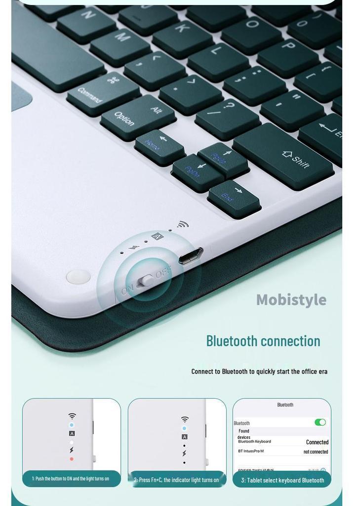 IPad 10 Schutzhülle mit Stifthalter & Bluetooth-Touch-Tastatur, Maus für Pro 11 / Air 11/6, Bunte Hintergrundbeleuchtung