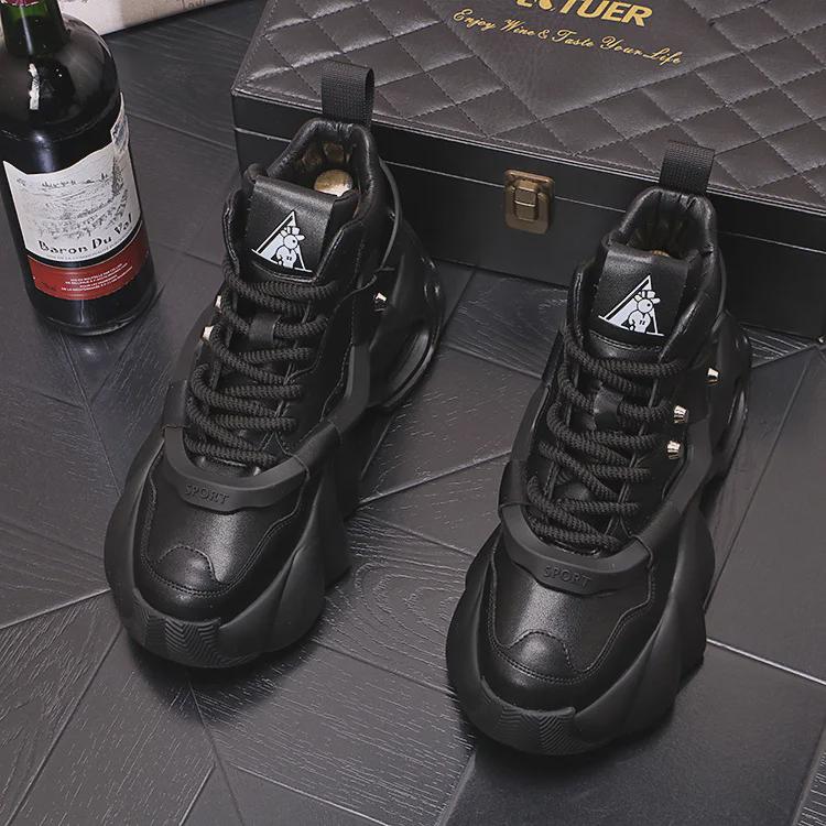 2024 Men's Mid-High Top Breathable Sports Shoes: Trendy, Versatile, Thick-Soled Summer Footwear