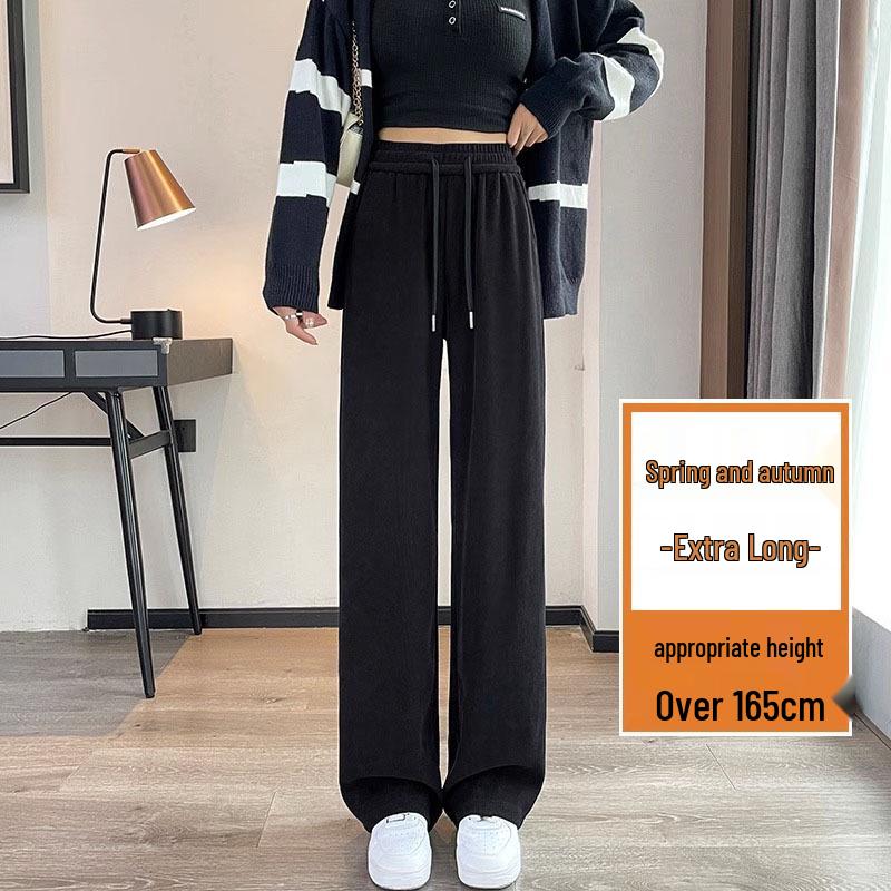 

Женские брюки с высокой посадкой, на флисовой подкладке, из шенилла, с широкими штанинами, для осени и зимы M: 96-108 catties