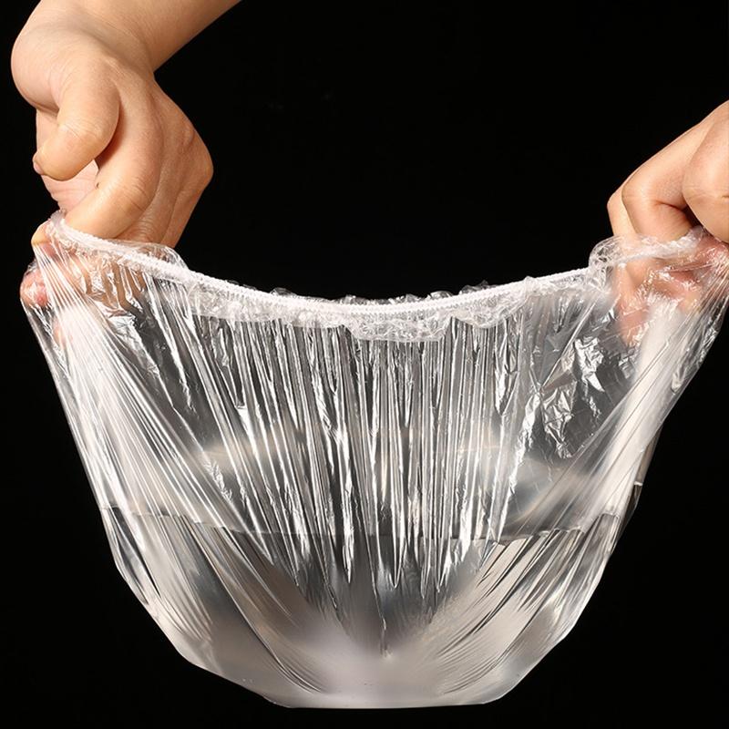 100pcs Disposable Food Wrap Storage Covers Bags for Bowl Elastic Plate Kitchen Fruit Fresh-keeping