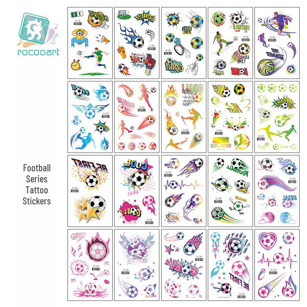 Ruikalong 2026 World Cup Football Glitter Cartoon Waterproof Tattoo Stickers for Kids