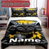 3pcs Duvet Cover Set (1*Duvet Cover + 2*Pillowcase, Without Core), Custom Name Batman Pattern Bedding Set, Home Bedroom Decor Gift
